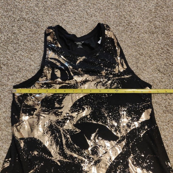Old Navy Active Women's Tank Top Sleeveless Black Size Small Shiny Marble New - Picture 4 of 6